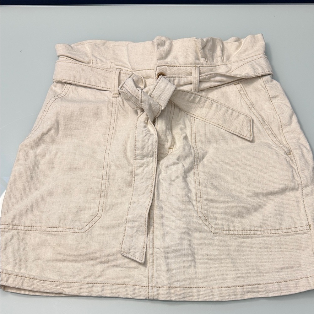 Free People Paperbag Waist Denim Skirt